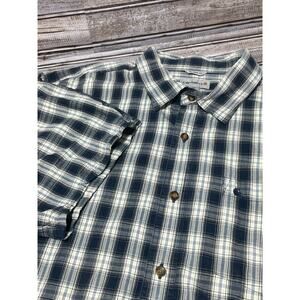 Carhartt Nens‎ Short Sleeve Button Up Relaxed Fit Blue 2XL XXL
